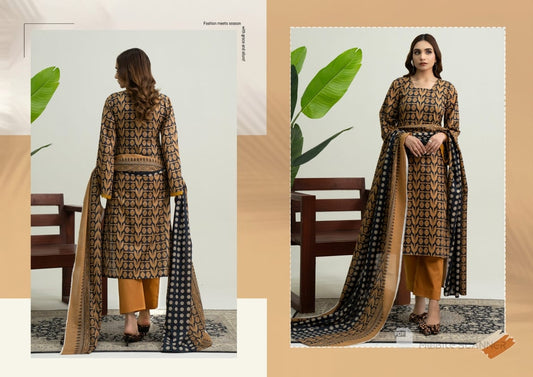 Digatial Printed Lawn Print Fabric Unstitched 3-Piece Suit