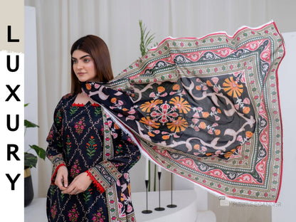 Luxury Floral Printed Lawn Suit - Unstitched 3-Piece Set