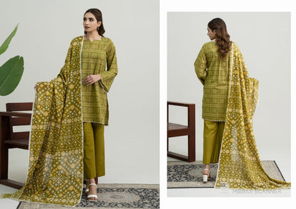 Digatial Printed Lawn Print Fabric Unstitched 3-Piece Suit