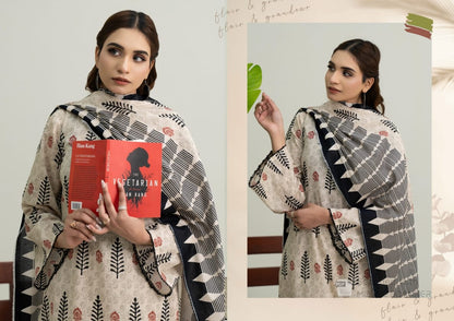 Digatial Printed Lawn Print Fabric Unstitched 3-Piece Suit