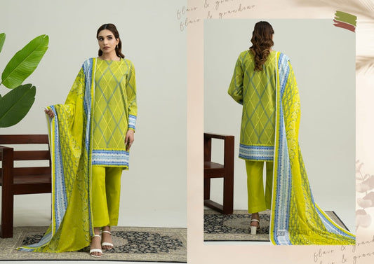 Digatial Printed Lawn Print Fabric Unstitched 3-Piece Suit